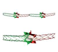 Natale Lamina Soffitto Decorazioni 2 Tono Verde/Rosso - 15cm X 2.7M Garland