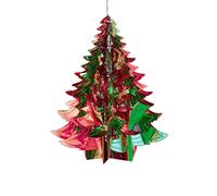 Natale Lamina Soffitto Decorazioni 2 Tono Verde/Rosso - 30cm Albero