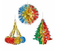 Natale Lamina Soffitto Decorazioni Multicolore - Albero Sfera E Lampadario 1036