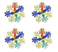 Natale Lamina Soffitto Decorazioni Multicolore - Set 4 40cm Stella Fiocchi