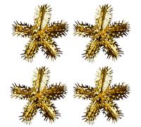 Natale Lamina Soffitto Decorazioni Oro - 40cm Starburst Fiocchi di Neve Set 4