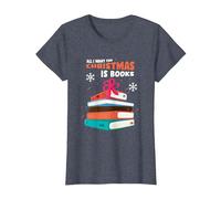 Natale Libri Leggere Bookworm Capodanno Babbo Natale Regalo Maglietta, Donna, Pervinca, XL