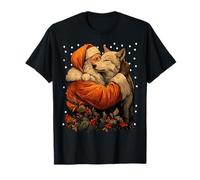 Natale Lupo e Babbo Natale Foresta Animale Inverno Stagione Maglietta