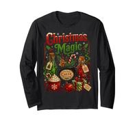 Natale Magia Biscotti caffè Dolci Cibo Natale Maglia a Manica