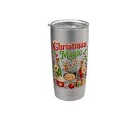 Natale Magia Santas Miscela Dolci Candy Pan di Zenzero Bicchiere termico in acciaio inox doppia parete
