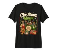 Natale Magia Santas Miscela Dolci Candy Pan di Zenzero Maglietta Premium