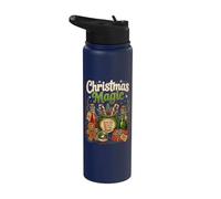 Natale Magia Santas Miscela Dolci Candy Pan di Zenzero Stainless Steel Insulated Water Bottle