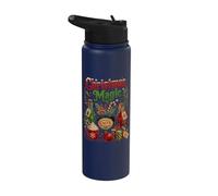 Natale Magia Santas Miscela Dolci Candy Pan di Zenzero Stainless Steel Insulated Water Bottle