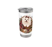 Natale maltesi e cane invernale cioccolata Bicchiere termico in acciaio inox doppia parete