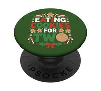 Natale mangiare biscotti per due divertente gravidanza mamma PopSockets PopGrip Adesivo