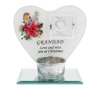 Natale Memorial Bicchiere Tè Luce Portacandele Robin E Poinsezia Design