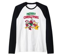 Natale Mickey Mouse Merry Christmas Characters Maglia con Maniche Raglan