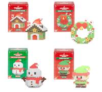 Natale Mini Costruzione Blocchi Figura Set Di 4 - Pupazzo Neve Elfo Casa E