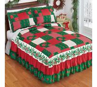 Natale Mistletoe Patchwork Triplo Increspato King Size Camera Copriletto