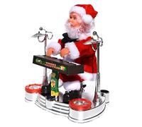 Natale musica elettrica bambola Babbo Natale gioca pianoforte ornamento per decorazioni natalizie per bambini (B)