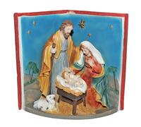 Natale Natività / Santo Famiglia Resina 3D Libro Ornamento