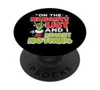 Natale Naughty List Rimpianto Niente Divertente Natale Uomini Donne PopSockets PopGrip Adesivo
