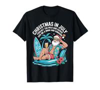 Natale nel mese di luglio Palm Tree Beach Estate Hawaii Santa Mens Maglietta