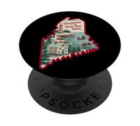 Natale nella scena di stato dell'albero di pino PopSockets PopGrip Adesivo