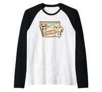 Natale nello Stato Occhio di Falco Festivo Maglia con Maniche Raglan