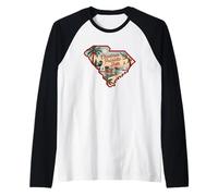 Natale nello Stato Palmetto South Carolina Maglia con Maniche Raglan