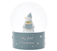 Natale Neve Globe ' il Mio Primo Natale' Pinguino Holding Regalo By Bambino -