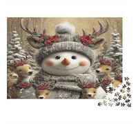 Natale neve Puzzle 1000 Pezzi In Umano della neve Resistente E Durevole, Un Busta Di Puzzle A Rompicapo Per Enigma Per Il Relax Mentale, Ideale Per Vacanza Relax