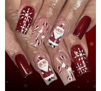 Natale Oriented Frame Rate Zoccoli 24 Divisioni Babbo Natale Fiocco di neve Scintillate Candy Stick Art Negazione Strumenti Vacanza Unguis Art Rose Natale Frame Rate Zoccoli ABS