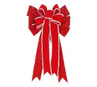 Natale - Ornamento Ghirlanda Topper Grande | Fiocchi di Natale in Velluto | per la festa il matrimonio la casa all'aperto le vacanze l'anniversario autunno la porta d'ingresso inverno