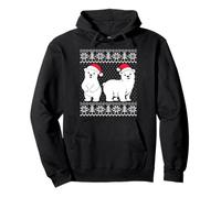 Natale Orso Polare Brutto Maglione, Carino Orso Bianco Cappello di Babbo Natale Felpa con Cappuccio