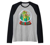 Natale Palla di Neve Drago X-mas Draghi Maglia con Maniche Raglan