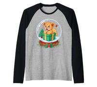 Natale Palla di Neve Leone X-mas Leoni Maglia con Maniche Raglan