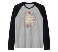 Natale Patriottico Just an American Cool Mens Funny Politics Maglia con Maniche Raglan