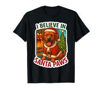 Natale per Cani Rhodesian Ridgeback I Believe in Santa Paws Maglietta