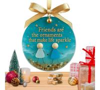 Natale per le amiche - Decorazione della casa in ceramica come souvenir,Albero di Natale Amuleto per Amici, per Sorella Compagni Università Club Lettura Ufficio Porta