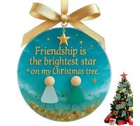 Natale per le amiche, decorazione della casa in ceramica come souvenir | Rotonda di amicizia per albero di Natale - per inverno Ringraziamento compleanno festa vacanze sorelle compagnie