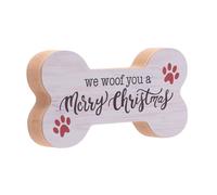 Natale Placca Decorazione Cani Osso Forma IN Legno Cappotto Insegna Buon Natale