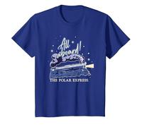 Natale Polar Express all Aboard Maglietta, Bambini, Blu Reale, 10 Anni