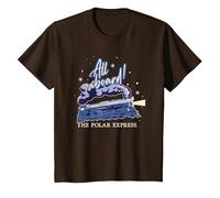 Natale Polar Express all Aboard Maglietta, Bambini, Marrone, 3 Anni