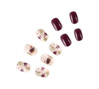 Natale Press On Nails Breve Piazza Unghie Finte Stella Scintillante Unghie Artificiali Bella Cane Coperture Pi