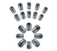 Natale Press On Nails Stick On Natale Unghie Finte Con Brillante Fiocco Di Neve Disegni Full Covers Accessori Copertura Completa Stick