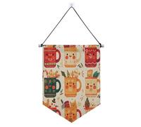 Natale Pupazzo di neve Caffè banner appeso con asta telescopica banner parete appeso decorazioni per feste per Festival & giorno speciale suministros para fiesta de a?o nuevo