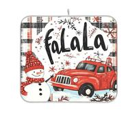 Natale pupazzo di neve rosso auto scolapiatti scolapiatti cucina bancone scolapiatti tappetino per cucina bancone asciugatrice cucina 16 x 18