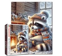 Natale Raccoon Jigsaw Puzzle 1000 pezzi per Adulti intellettuale decomprimere Fun Family Game Migliore per la Famiglia Gioco Gioca Collezione sollievo Stress Giocattoli decorazione Della Parete