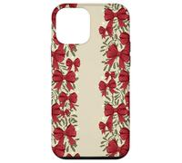Natale Red Bow Garland Pattern Holiday Vischio Custodia per iPhone 12 mini