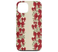 Natale Red Bow Garland Pattern Holiday Vischio Custodia per iPhone 13