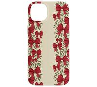 Natale Red Bow Garland Pattern Holiday Vischio Custodia per iPhone 14 Plus