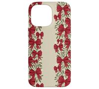 Natale Red Bow Garland Pattern Holiday Vischio Custodia per iPhone 14 Pro Max