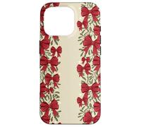 Natale Red Bow Garland Pattern Holiday Vischio Custodia per iPhone 16 Pro