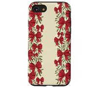Natale Red Bow Garland Pattern Holiday Vischio Custodia per iPhone SE (2020) / 7/8